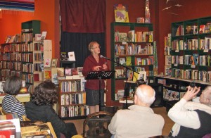 Wendy Bertrand speaking March 28, 2013 at The Green Arcade Bookstore